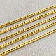 Chain for jewelry size link 2x1x0.5 mm, wire thickness 0,5 mm, color gold, enclosed units . Material - brass. (Ref. 3175)

