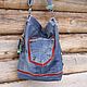 Order Denim bag, woven shoulder bag,bag. Boho-Eklektika. Livemaster. . Crossbody bag Фото №3