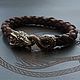 Bracelet braided: leather bracelet Dragon, Braided bracelet, Volgograd,  Фото №1