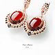 Order Terracotta Yaroslavna earrings with carnelian stones. Elena Potsepnya Jewelry. Livemaster. . Earrings Фото №3