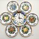 Porcelain painting Collection of plates with clock Fruit of Italy, Plates, Kazan,  Фото №1