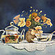 "Flower tea" classical still life in a realism-style, Pictures, St. Petersburg,  Фото №1