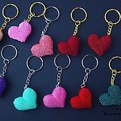 Сумки и аксессуары handmade. Livemaster - original item Beaded Heart Keychain. Handmade.