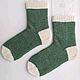 Зелёные вязаные шерстяные носки ручной работы зелень RussianSocks. Носки. RussianSocks ВЯЗАНЫЕ НОСКИ ВАРЕЖКИ. Интернет-магазин Ярмарка Мастеров.  Фото №2