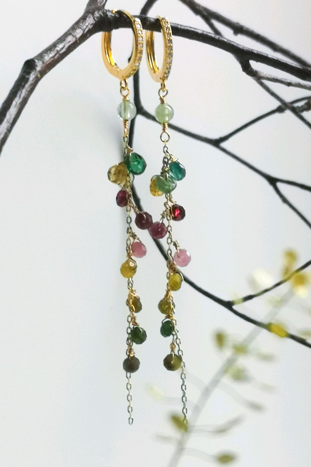 Серьги с турмалинами - Райский сад в интернет-магазине Ярмарка Мастеров ...