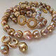 Order A set of 'Golden kasumi' Kasumi gold. pearl_stones_jewellery. Livemaster. . Jewelry Sets Фото №3