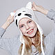 Шапка Белая Кошка. Шапки. Woolcraft. Ярмарка Мастеров.  Фото №5