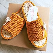 Обувь ручной работы handmade. Livemaster - original item Slippers knitted 39-40p. Handmade.