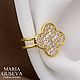 Кафф клевер позолоченный с фианитами. Каффы. MARIA GUSEVA Fashion Jewelry. Интернет-магазин Ярмарка Мастеров.  Фото №2