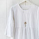 White boho blouse made of 100% linen, Blouses, Tomsk,  Фото №1