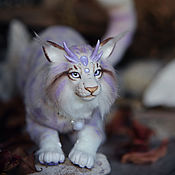 Интерьерная игрушка :  Фэнтезийный котёнок леопарда Blue Mamba