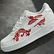 Кроссовки белые Nike Air Force унисекс, кастом, дракон, ручная роспись. Кроссовки. Olgavolgoart. Роспись одежды и обуви. Кастом. Ярмарка Мастеров.  Фото №9