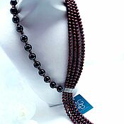 Украшения handmade. Livemaster - original item Necklace with pearl and garnet 