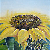 Картины и панно handmade. Livemaster - original item Sunflower painting, oil on canvas, 30 x 40. Handmade.