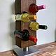 Table winery in Loft style made of solid oak 'Steel', Stand for bottles and glasses, Ivanovo,  Фото №1