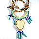 Necklace in the ethno style 'Blue Cat'. Necklace. IrinaSkripkaMBeads. My Livemaster. Фото №5