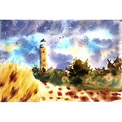 Картины и панно handmade. Livemaster - original item Painting with a lighthouse 