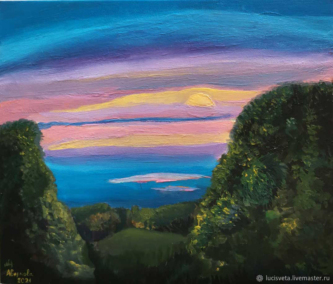 Картина: Сумерки в лесу в интернет-магазине на Ярмарке Мастеров ...