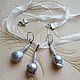 Order Necklace, earrings 'Silver rose' (Baroque pearls, zircons). Pani Kratova (panikratova). Livemaster. . Jewelry Sets Фото №3