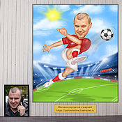 Сувениры и подарки handmade. Livemaster - original item Cartoon, a gift to a male colleague for his birthday. Football, Spartak, sports. Handmade.