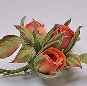 Украшения handmade. Livemaster - original item Cloth flowers Brooch - a bouquet of roses 