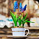 Muscari in a porcelain Cup. Composition. florist_lyudmila. Online shopping on My Livemaster.  Фото №2