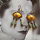 Серьги Amber eyes. Серьги классические. YuMorJewelry. Ярмарка Мастеров.  Фото №4