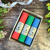 Сувениры и подарки handmade. Livemaster - original item A set of natural candles made of colored wax Mix. Handmade.