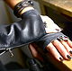 Stylish graphite Grey leather mitts auto ice accessories. Gloves. LoraLeather. Online shopping on My Livemaster.  Фото №2
