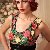 Одежда handmade. Livemaster - original item Авторское платье "Русские розы". Handmade.