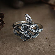 Украшения handmade. Livemaster - original item Ring with a snake. Snake Ring. Snake ring. bronze silver.. Handmade.