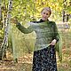 Gossamer stole with embroidery downy khaki, Wraps, Urjupinsk,  Фото №1