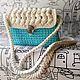Small turquoise clutch bag with a long strap. Clutches. irina-belaya-3. My Livemaster. Фото №4