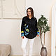 Order Black Linen Shirt Holly Blue Green. NATALINI. Livemaster. . Shirts Фото №3