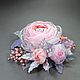 Breeze from Paradise Island Handmade Flower Brooch made of Coral fabric, Brooches, St. Petersburg,  Фото №1