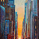 Painting 'Sunset in New York' oil on canvas 50h70 cm. Pictures. vestnikova. Online shopping on My Livemaster.  Фото №2