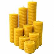 Русские узоры - набор медовых свечей из вощины