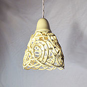 Для дома и интерьера handmade. Livemaster - original item Vanilla openwork-ceramic lamp on a suspension. Handmade.