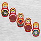 Applique Russian Matryoshka Embroidered stripe 8х4cm Patch, Applications, Moscow,  Фото №1