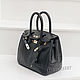 Сумка из кожи питона черная в стиле Hermes Birkin 30. Сумка-тоут. PYTOSHASHOP. Ярмарка Мастеров.  Фото №6