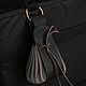 Кисет Хинкалька кожаный черный на шнурке с карабином. Сумка-мешок. Plan A Leather. Ярмарка Мастеров.  Фото №4