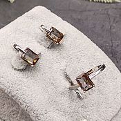 Украшения handmade. Livemaster - original item Diaspore (sultanite) earrings and ring with rhodium plated silver. Handmade.