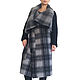Coat with large hood,in a cage SAMURAI CHECKED, Coats, Sofia,  Фото №1