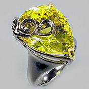 Украшения handmade. Livemaster - original item 925 sterling silver ring with lemon quartz. Handmade.