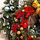 Венок с декором Д40см Из Живой хвои Нобилис Новогодний декор. Елки. DARK FLORIST Флористика Декор ЦВЕТЫ. Ярмарка Мастеров.  Фото №5