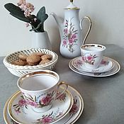 Винтаж handmade. Livemaster - original item Coffee pair, set, porcelain, Riga, USSR. Handmade.