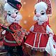 Пара Кроликов в русских костюмах, Интерьерная кукла, Лесной,  Фото №1