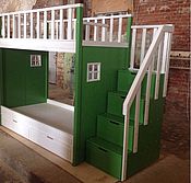 Для дома и интерьера handmade. Livemaster - original item Bunk bed with stairs. Handmade.