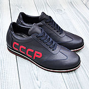 Обувь ручной работы handmade. Livemaster - original item Sneakers made of genuine leather, in dark blue color!. Handmade.