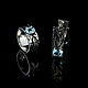 Set of jewelry 'Whales'. Ring and earrings with whales and Topaz, Jewelry Sets, Tomsk,  Фото №1